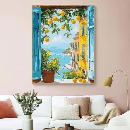 ZRIZQ Paint by Numbers Kit for Adults Beginner Landscape,Lemon Tree,16x20 - Image 3