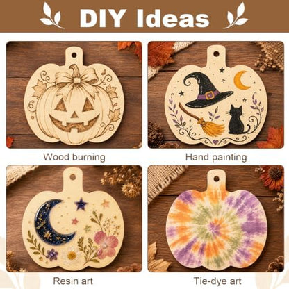 15PCS Pumpkin Wood Cutouts, 4" Unfinished Wood Ornaments for Crafts - Image 4