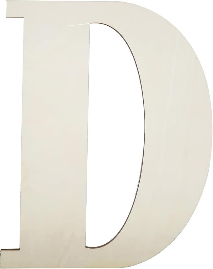 Big Unfinished Wooden Letters for Wall Decor 12 Inch Large Wooden Alphabet Blank Unfinished Wooden Letters for Craft Projects Birthday Party Wedding Wine Bar Sign - D