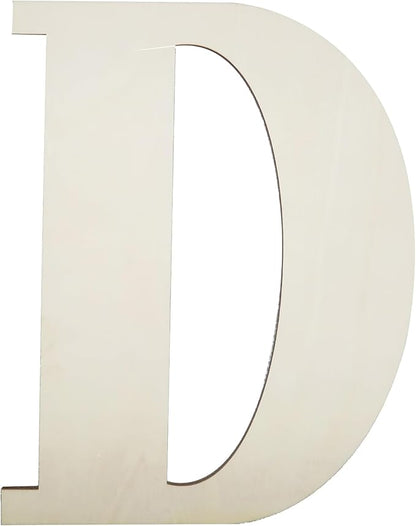 Big Unfinished Wooden Letters for Wall Decor 12 Inch Large Wooden Alphabet Blank Unfinished Wooden Letters for Craft Projects Birthday Party Wedding Wine Bar Sign - D