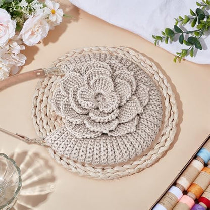 FREEBLOSS Crochet Bag Kit for Beginners Crochet Tote Bag Set Crochet Bag Starter Kit with Step-by-Step Video Tutorials, Flower Crochet Knitted Bag Adult Crafts Projects - Image 6