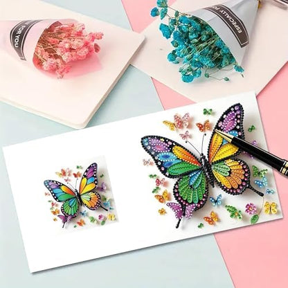MaiYiYi 6 Packs DIY Butterfly Diamond Art Greeting Cards Kit - Image 5