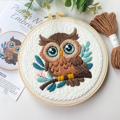 Myfelicity Adorable Owl Punch Needle Kit – Beginner-Friendly DIY Craft Set with Wool, Needle, Pattern, and Tools – Fun Felted Animal Project for Creative Hobbyists - Image 4