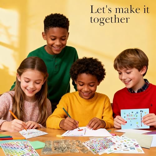 J6&H6 Card Making Kits For Creative people - 30 Blank Greeting Cards And Envelopes with Supplies and Stamp Set-Giftable DIY Greeting Card Set-Perfect for Birthdays Festive Celebrations Christmas Thank You - Image 7