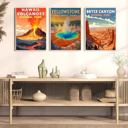 MXCFZX 6 Pack Framed Paint by Numbers Kit for Adults Beginner, Easy National Park Adult Paint by Number Kits on Canvas, National Park Landscape Oil Painting by Numbers for Home Decor Gift (8x12inch) - Image 3
