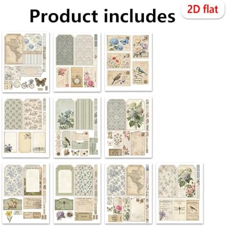 XINPOCUT Blush&Bloom Junk Journal Kit Mini Project,Folio Booklet Craft Kit, Junk Journal Kit, Scrapbooking Supplies, Journaling Decor, Mini Folio Writer Folder Project, Arts & Crafts Gifts - Image 5