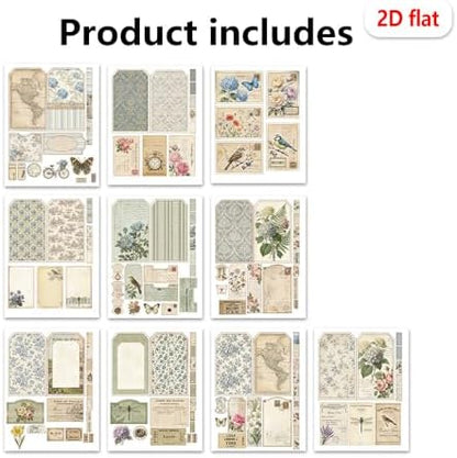 XINPOCUT Blush&Bloom Junk Journal Kit Mini Project,Folio Booklet Craft Kit, Junk Journal Kit, Scrapbooking Supplies, Journaling Decor, Mini Folio Writer Folder Project, Arts & Crafts Gifts - Image 5
