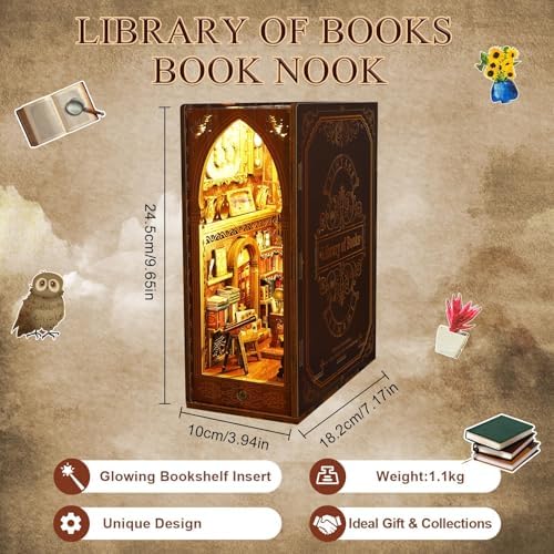 CRIOLPO Book Nook Kit - DIY Miniature Dollhouse Kit for Adults - Image 5