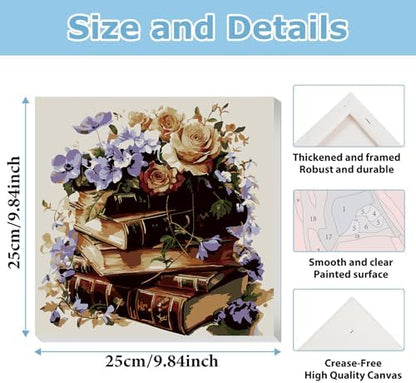 Books Paint by Numbers Kit for Adults Beginner, Paint by Numbers 10x10 Inch - Image 3
