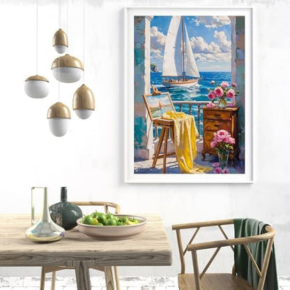 cupmod Sea Scenery Paint by Numbers Kit for Adults,Flower Adult Paint by Number Kits on Canvas, DIY Acrylic Oil Number Painting Kits for Adults, Perfect for Gift Home Decor 16x20inch - Image 4