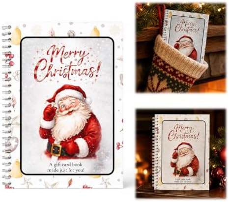 Christmas Gift Card Book, 5x7 Holiday Gift Booklet, DIY Spiral-Bound Merry Christmas College Survival Kit, 10-Page Surprise Greeting Card Book for Cards Cash, Students Graduation Gift by Unknown