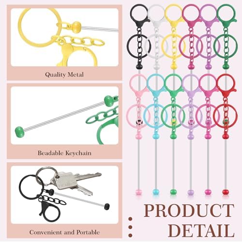 Tondiamo 24 Pcs Beadable Keychain Bar - Image 4