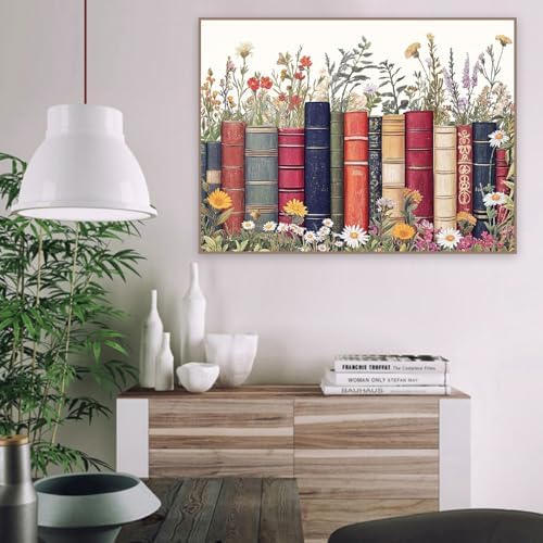 TCDZMYGS Paint by Numbers Kit for Adults Beginner,Book Flower Adult Paint by Number Kits on Canvas Without Frame,DIY Acrylic Oil Painting by Numbers Kits for Home Wall Decor 16x20 inch - Image 2