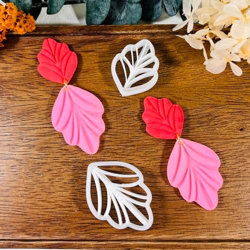Xaekicr Polymer Clay Cutters Leaf & Feather Shapes – 2 Sizes Clay Earring Cutters for Polymer Clay Jewelry, Molds and Tools for DIY Dangle Earrings - Image 5