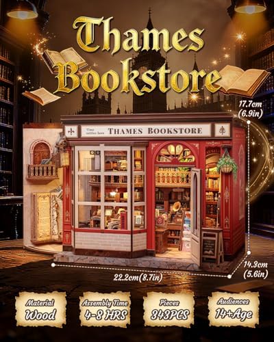 CUTEBEE Book Nook Kit, DIY Miniature House Kit for Adults, Bookshop Booknook - Image 2