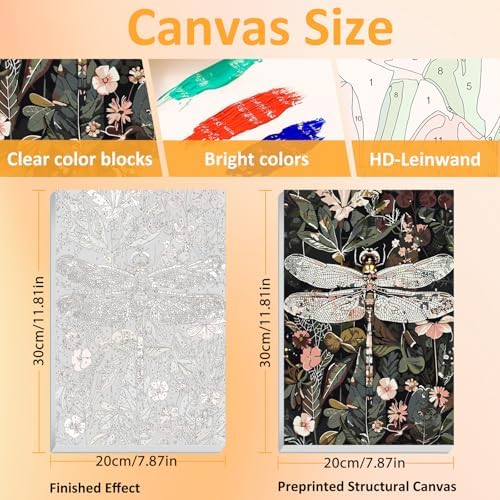 Mandun Insect Paint by Numbers Kit for Adults, 3 Pack, 7.8x11.8 inch - Image 2