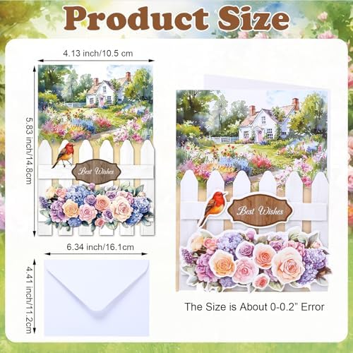 Gueevin 18 Set Flower Petals Picket Fence Card Making Kit with Foam - Image 2