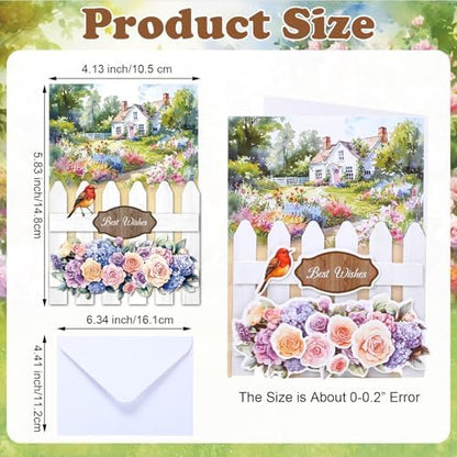 Gueevin 18 Set Flower Petals Picket Fence Card Making Kit with Foam - Image 2