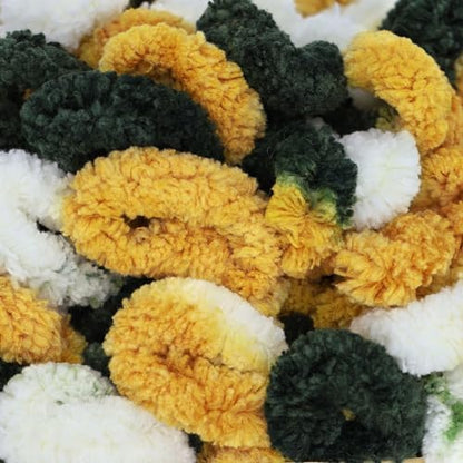 JubileeYarn Fun Finger Loops Yarn - Green Gold White - 5 Skeins - Image 2