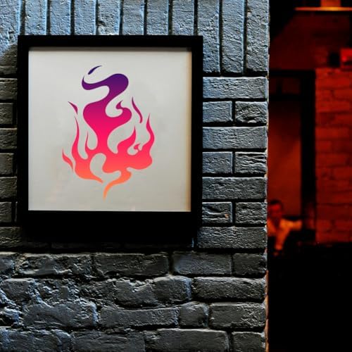 9Pcs Flame Craft Stencil for Painting on Wood Burning Plastic Reusable Flame Art Stencils Templates for Painting on Wall Floor Wood Fabric Furniture Glass - Image 5