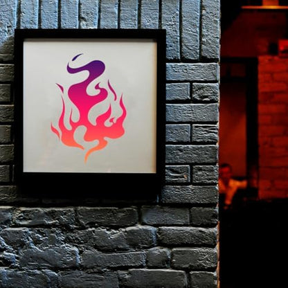 9Pcs Flame Craft Stencil for Painting on Wood Burning Plastic Reusable Flame Art Stencils Templates for Painting on Wall Floor Wood Fabric Furniture Glass - Image 5