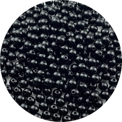 300pcs Acrylic Round Beads for Crafts 8mm Resin Candy Color Spacer Beads with Hole for Jewelry Making Sewing Crafts Decoration Necklaces Bracelets Earrings Supplies(Black) by Unknown