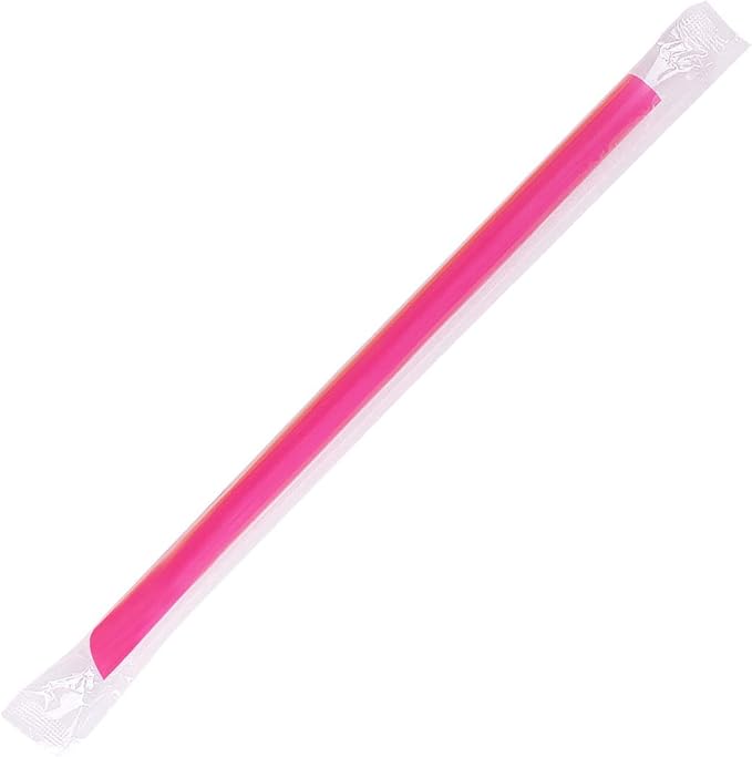 Karat [1,600 ct] 9" Boba Straws (10mm Diameter), Individually Wrapped, Assorted Solid Colors (C9060s)