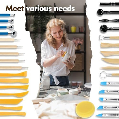 32Pcs Clay Sculpting Tool Kit, Pottery Carving Tools - Image 5