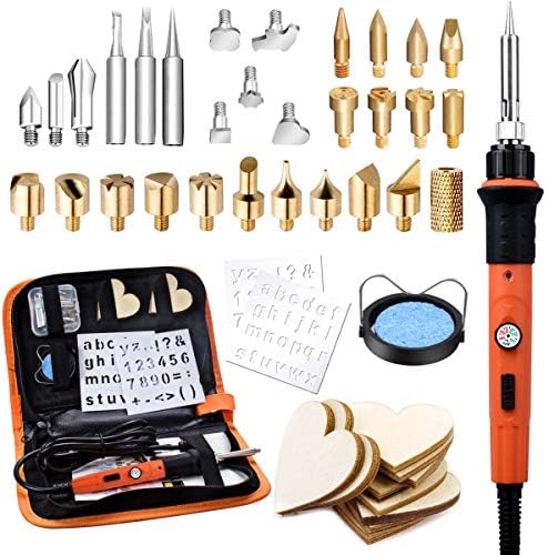 Preciva 31Pcs Wood Burning Kit, Professional Wood Burning Tool, 482°F~1382°F Adjustable Temperature Woodburning Pyrography Pen DIY Creative Tools for Embossing/Carving/Soldering by FindtheToolsYouWant