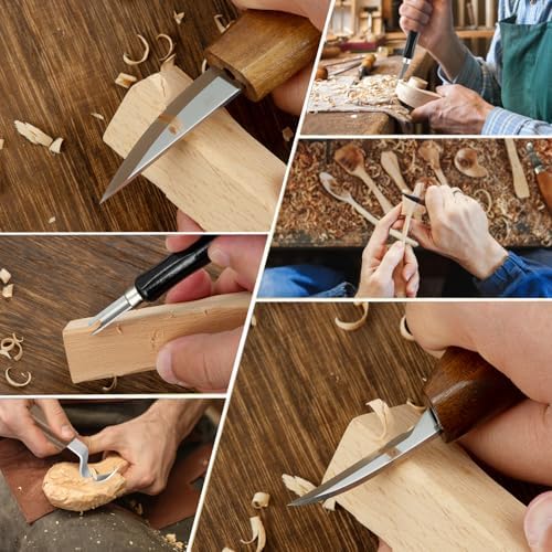 Wood Carving Kits, Wood Whittling Kit, Wood Carving Tools Kit, Wood Carving Kit For Beginners, Wood Whittling Knife Kit for Beginners With 8 PCS Wood Carving Knives, Wood Carving Kit For Adults - Image 3
