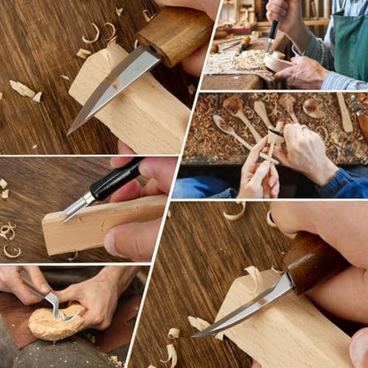 Wood Carving Kits, Wood Whittling Kit, Wood Carving Tools Kit, Wood Carving Kit For Beginners, Wood Whittling Knife Kit for Beginners With 8 PCS Wood Carving Knives, Wood Carving Kit For Adults - Image 3