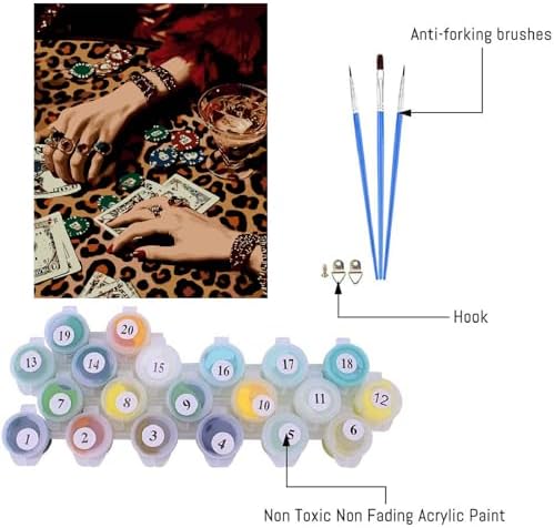 Paint by Numbers Kit for Adults,Leopard Disco Paint by Number 16x20 In - Image 5