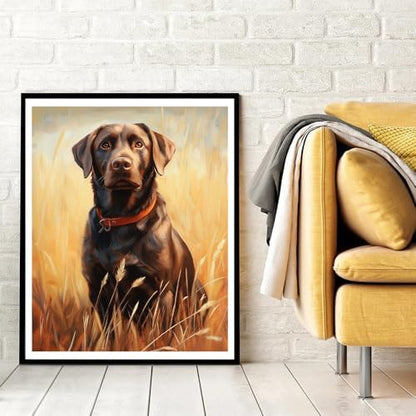 Natuyalo Animal Paint by Numbers Kit for Adults - Black Dog in the Rice Field Painting by Number on Canvas Without Frame, DIY Acrylic Art Crafts for Ideal Gift (16x20 Inch) - Image 3