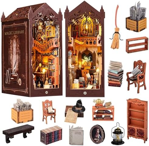 Book Nook Kit for Adult Booknook Dollhouse DIY Miniatures House Kit by CASRRA