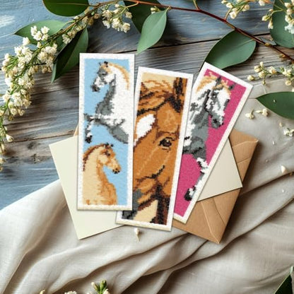 ORIGACH 6 Set Horse Cross Stitch Bookmark Kit for Beginner - Image 5