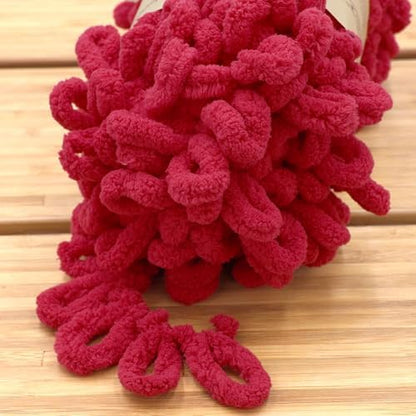 JubileeYarn Fun Finger Loops Yarn - Scarlatta - 1 Skein - Image 3
