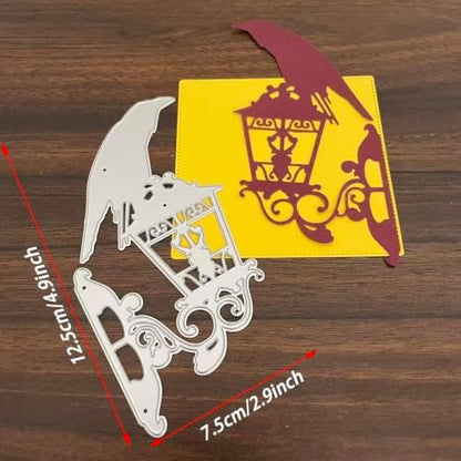 Halloween Crow Street Lamp Die Cuts for Card Making, Halloween Birds Cutting Dies for DIY Scrapbooking Photo Album Decorative Embossing Paper Dies for Card Making Templated - Image 2