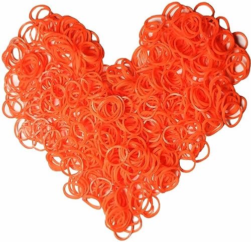 Loom Rubber Band Refill, Tangerine Red 900 Pcs. by Yowamho