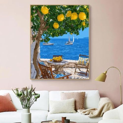 ZRIZQ Landscape Paint by Numbers Kit for Adults Beginner,Lemon Tree,16x20 - Image 6