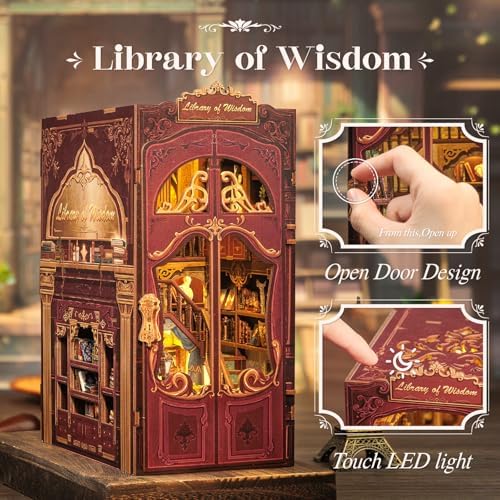 CUTEBEE Book Nook Kit - DIY Miniature House Dollhouse Kit for Adults, Booknook Tiny House Bookshelf Decor 3D Wooden Puzzle, Gifts for Family and Friends (Library of Wisdom) - Image 6