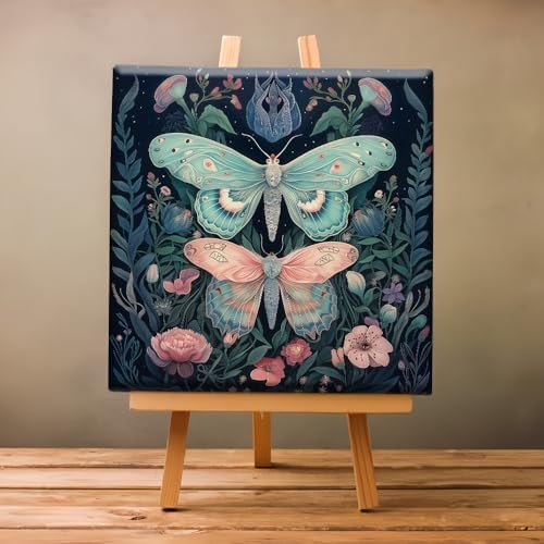 Natuyalo Framed Paint by Numbers on Canvas Butterflies in Jungle Acrylic Paint by Numbers Kits for Adults Beginner Animals Pictures Painting Kits Ideal Gift Home Wall Decor 12x12 Inch - Image 2