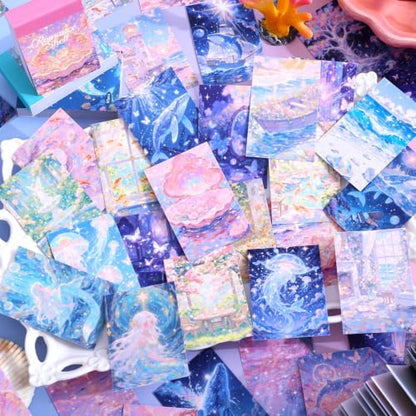 6 Sets 300 Sheets Washi Stickers for Journaling, Colorful Ocean Sticker Book with Sea Creatures, Dreamy Style Scrapbook Sticker Set for Bullet Journal Art Diary Card Craft Gifts Planner Notebook - Image 5