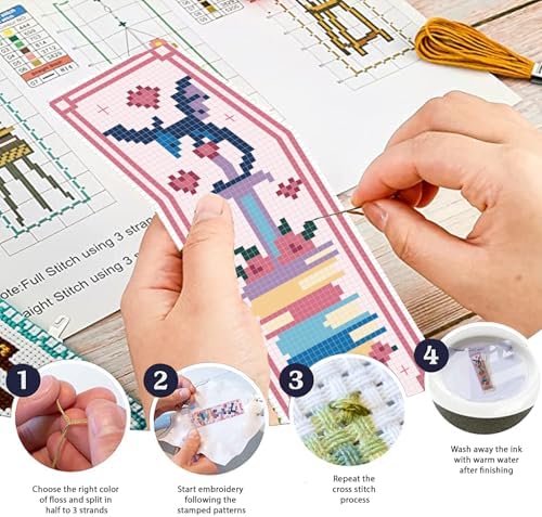 FREEBLOSS 6 Set 11CT Cross Stitch Bookmark Kit 8"x2.4" Tarot Theme - Image 4