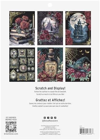 Brea Reese Scratch Art Paper Pad - Witching Hour Kit with 6 Metallic - Image 2