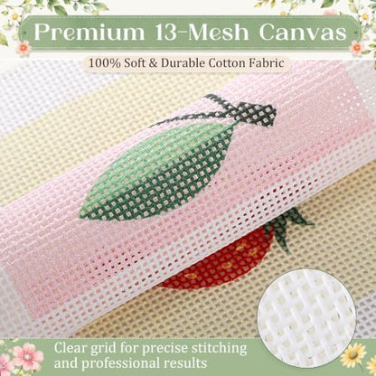 Chumia 3 Pcs Fruit Needlepoint Canvas Kit for Adult 13ct 8" x 8" - Image 4