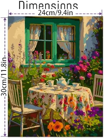 Canrichshop Paint by Numbers Kit for Adults-Garden Paint by Number,DIY Acrylic Oil Painting Beginners Unframed,Adult Paint by Number on Canvas for Decor 16x20inch - Image 5