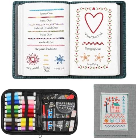 2026 Upgraded Embroidery Stitch Book Kit, 86 PCS Beginner Embroidery Kit by Unknown