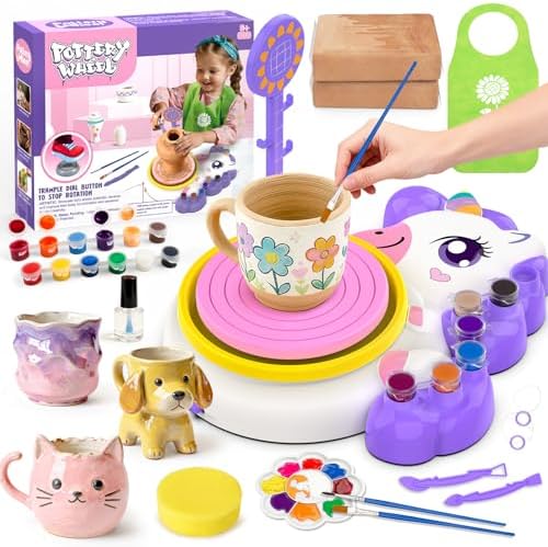 Pottery Wheel for Kids, Unicom Craft Kit Arts and Crafts for Kid Ages 6-12 by Aujazyble