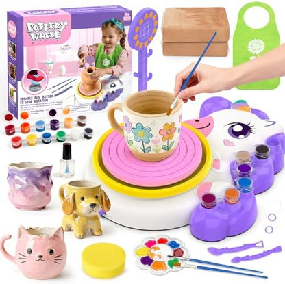 Pottery Wheel for Kids, Unicom Craft Kit Arts and Crafts for Kid Ages 6-12 by Aujazyble