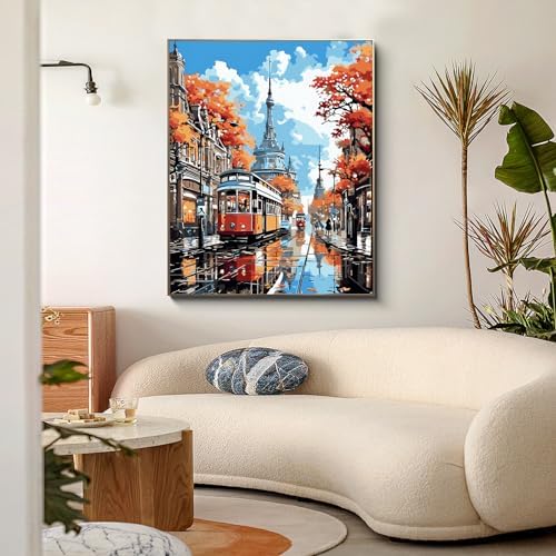 PRASIO Paint by Numbers Kit for Adults Beginner, Landscape Adult Paint by Number Kits, DIY Acrylic Paint by Numbers Kit for Adults Canvas for Home Decor Gift 16x20 Inch - Image 2